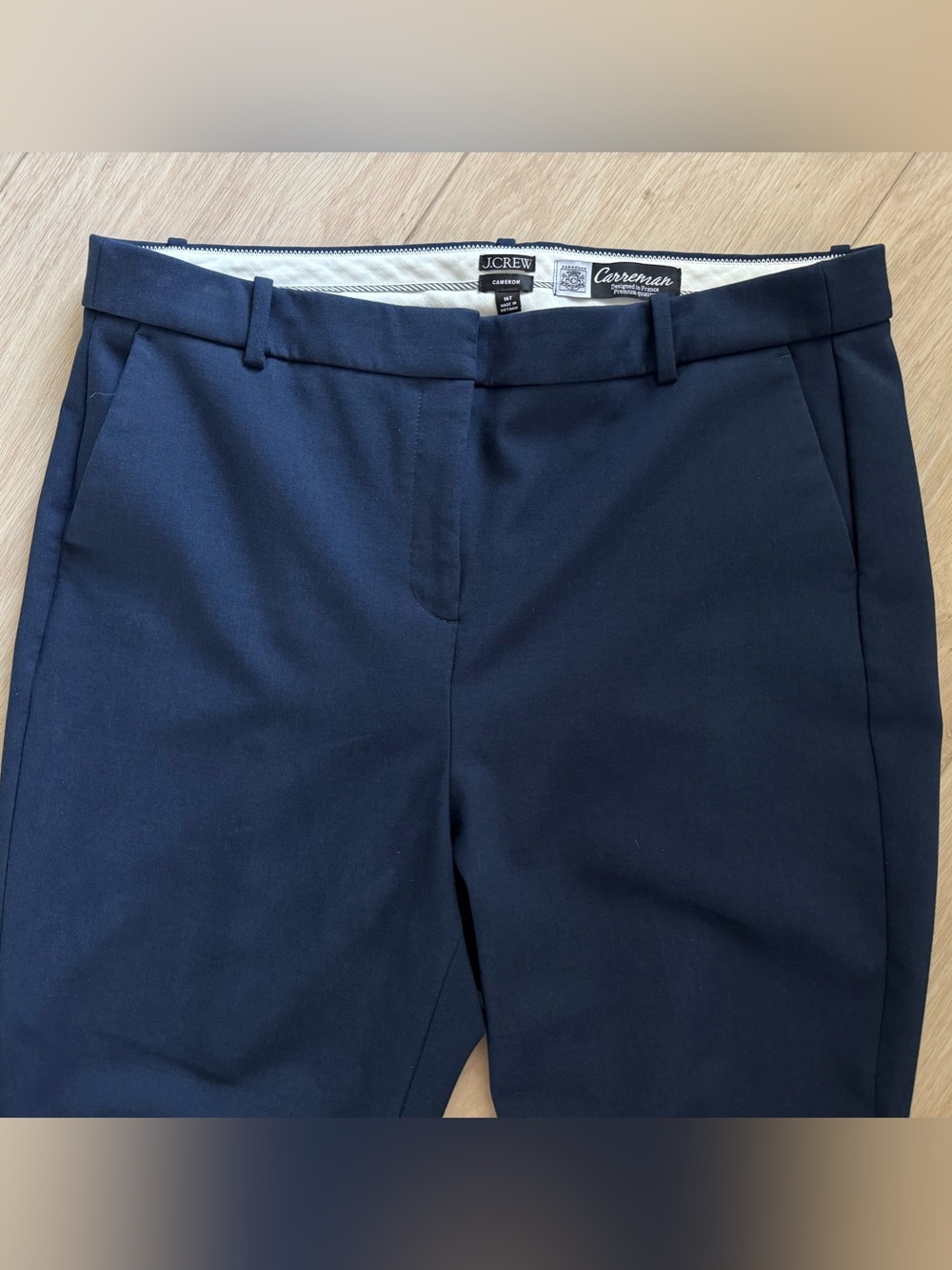 J. Crew Women’s Navy Blue Cameron Slim Cropped Pants 16 Tall Carreman Fabric - Picture 6 of 16